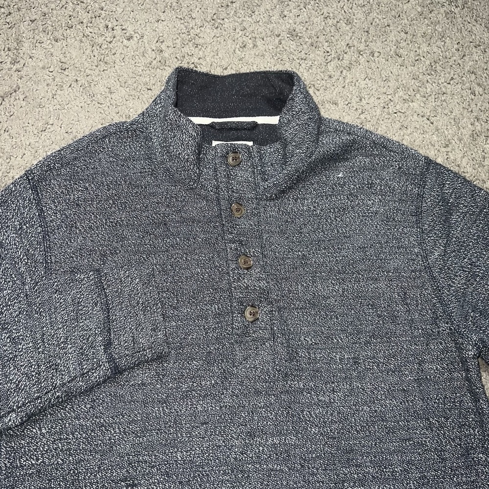 Marine Layer Clayton Textured Pullover Sweater Pirate Black Men's SMALL